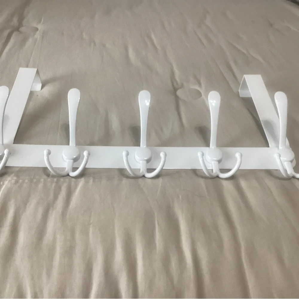 White Over-the-Door Hook Rack